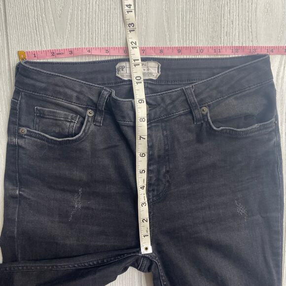 Free People Womens Denim Great Heights Black Frayed Raw Hem Skinny Jeans Size 26 - Picture 4 of 11